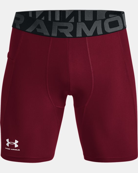 Men's HeatGear® Armour Compression Shorts, Red, pdpMainDesktop image number 4
